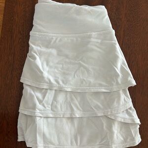 Athleta Girl White Asymmetrical Layered Skirt